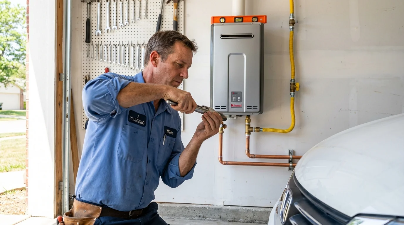 Tankless water heater installation by a Johns Plumbing LLC plumber in Menifee